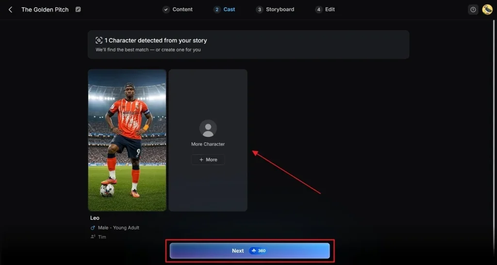 weitere Story-Charaktere in MagicLight AI hinzufügen