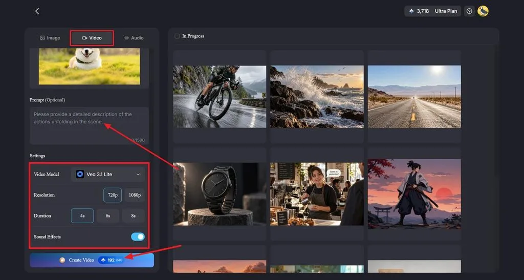 define parameters for image to video