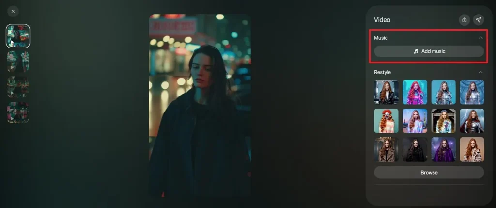 Нажмите кнопку Add music