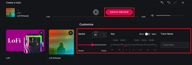 Нажмите Create Preview, чтобы создать превью