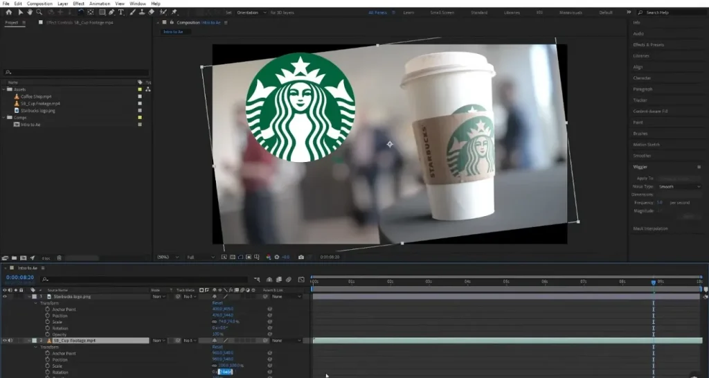 панель графики в Adobe After Effects