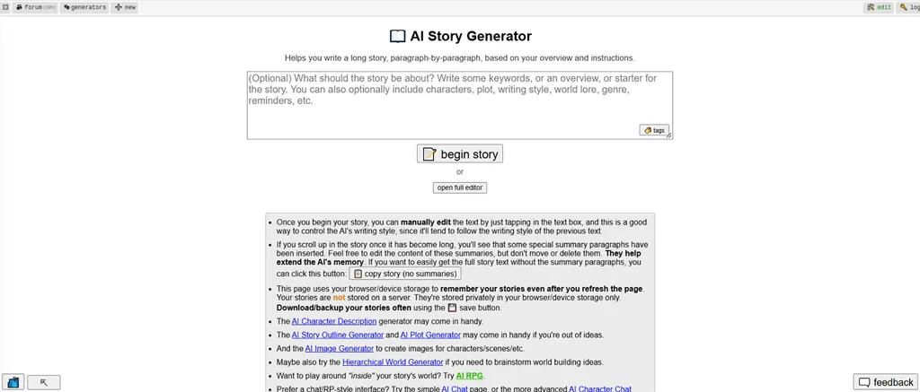 generate story paragraphs in perchance