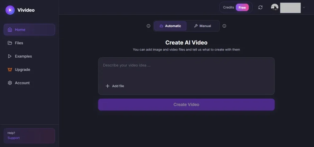 ИИ-генератор видео Vivideo без регистрации