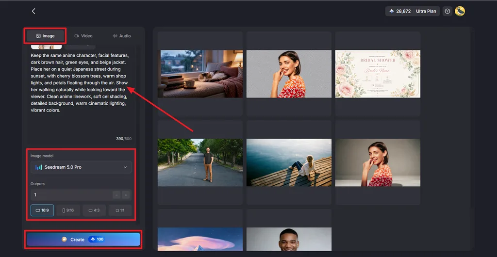 setting model outputs and image ratio