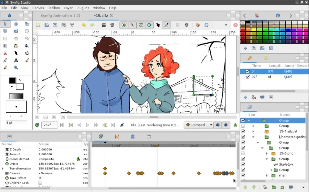 Интерфейс Synfig Studio