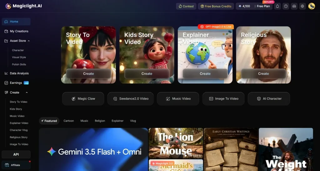 ИИ-генератор рекламного видео MagicLight AI