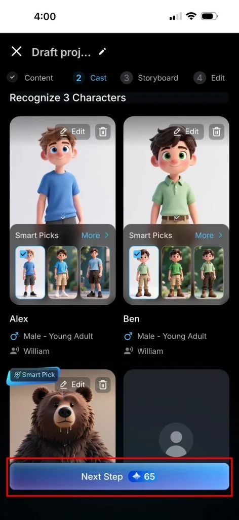 Выбор персонажей для 3D-анимации