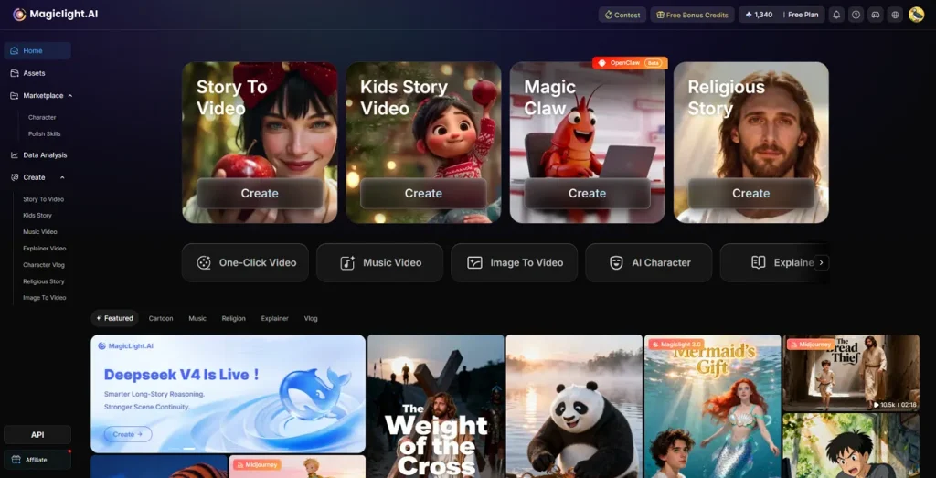 Самый дешёвый видеогенератор MagicLight AI