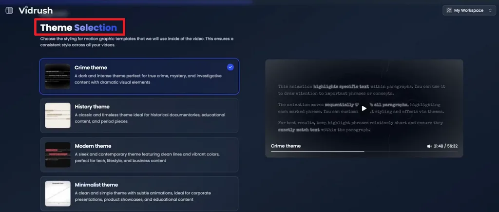 select theme for visual style