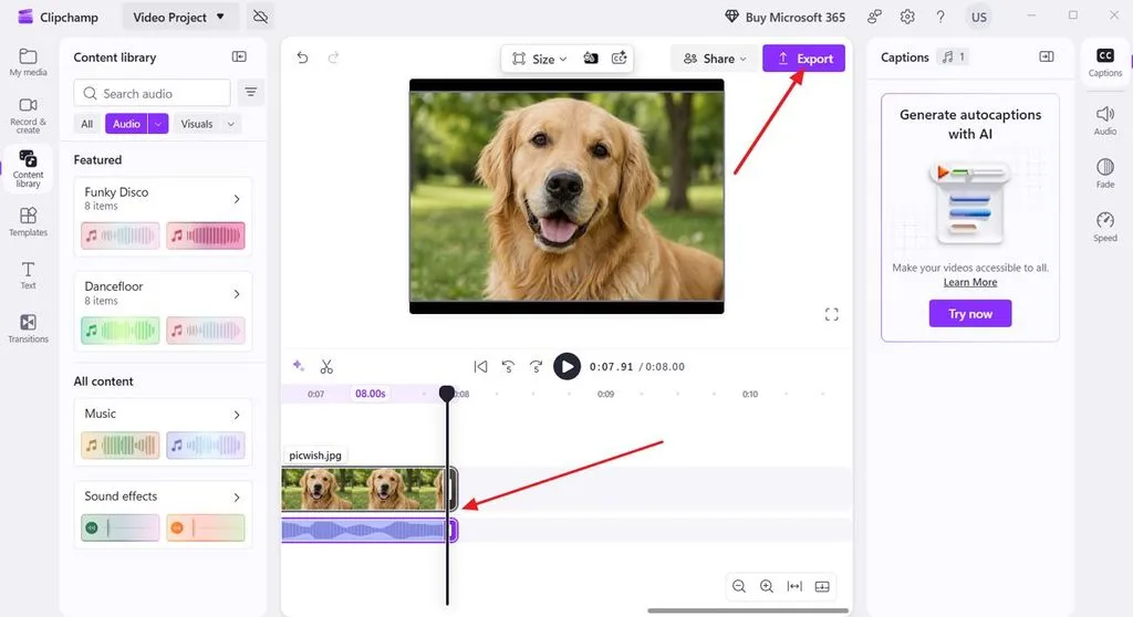 adjust duration before video export