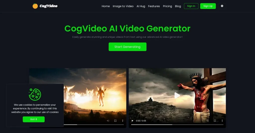 инструмент Cogvideo текст в видео