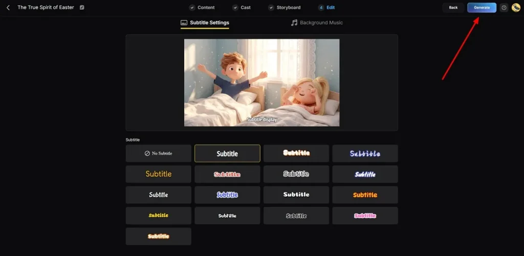 add captions and soundtrack in ai video
