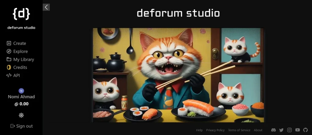Deforum Studio 首頁介面