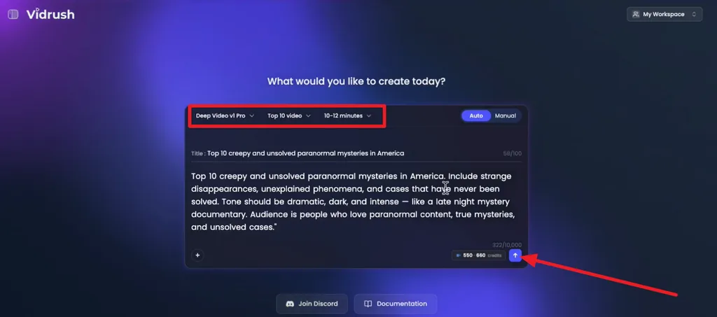 start video with a topic