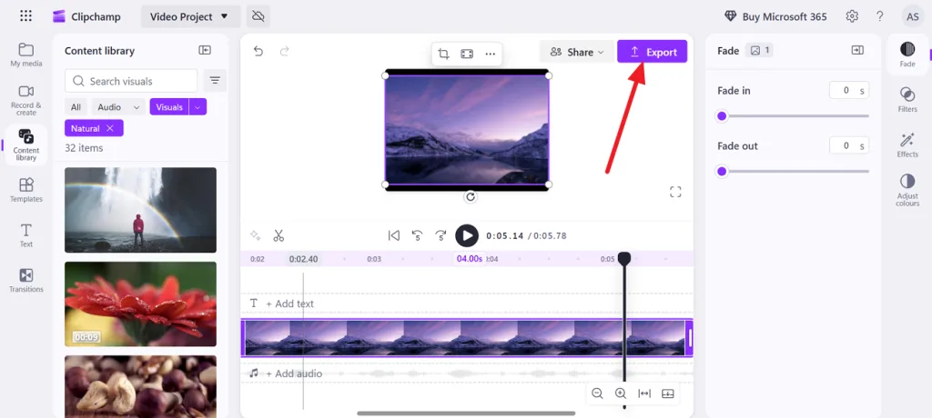 export the final mp3 video