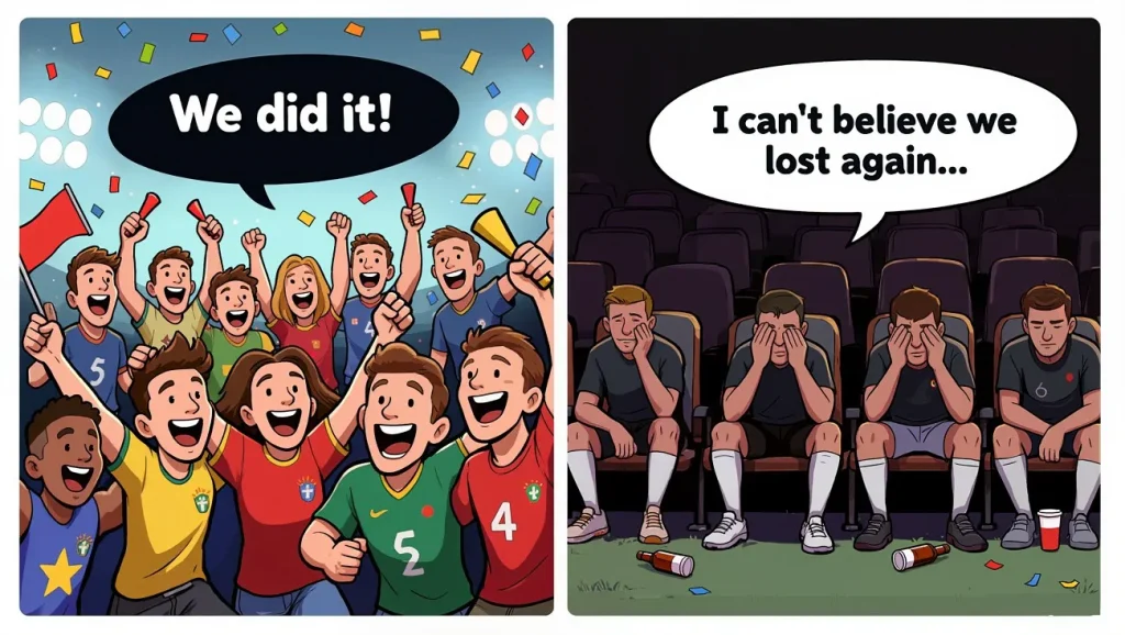 frohe und traurige Fußball-Memes