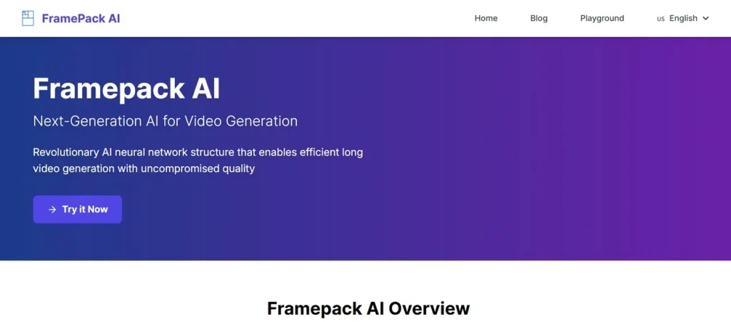 FramePack AI 工具主儀表板