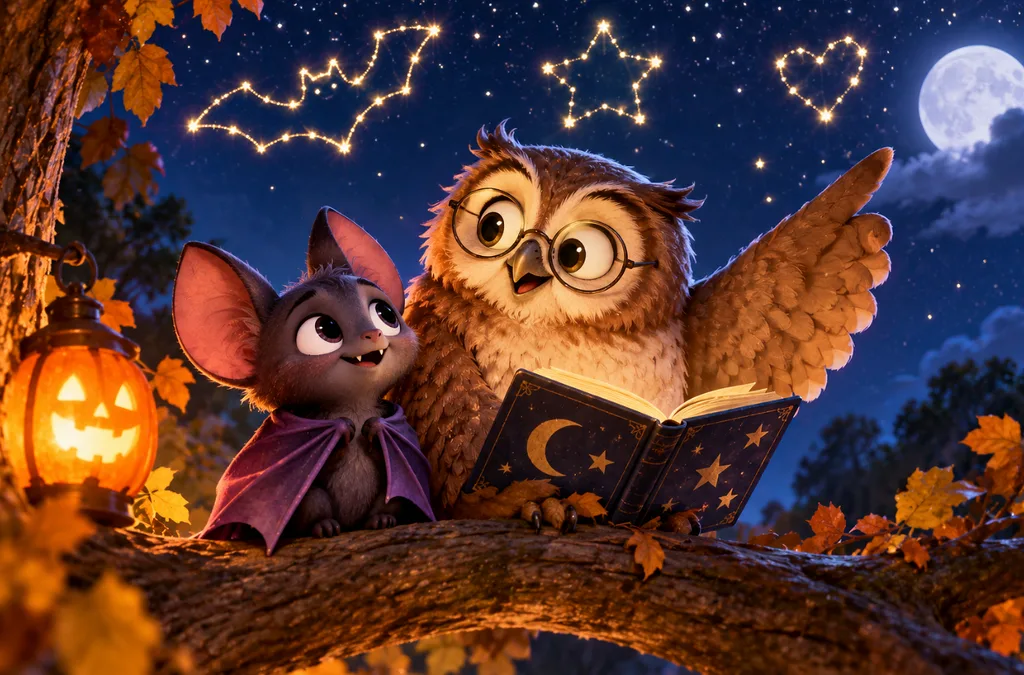 young bat learning from owl