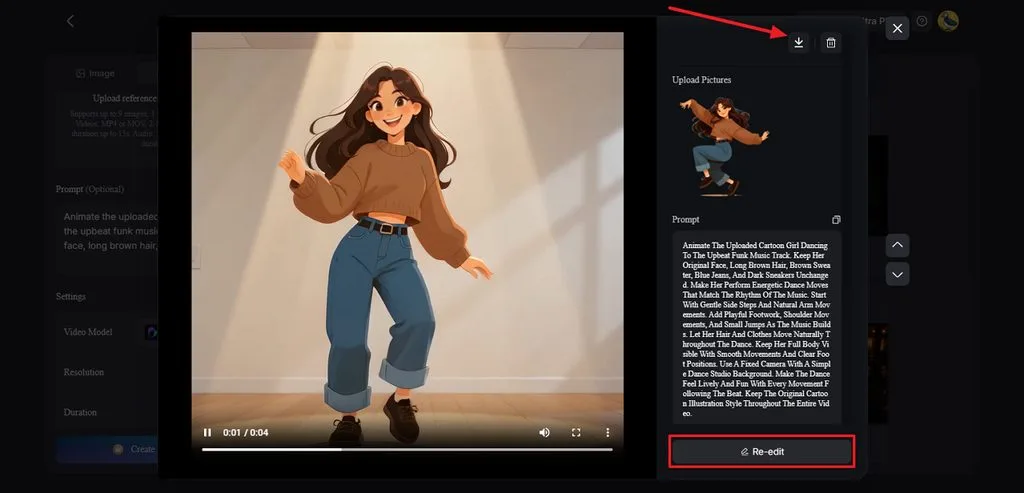 review final dance clip before saving
