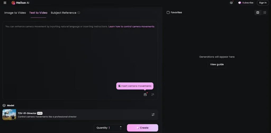 Интерфейс монтажа Hailuo