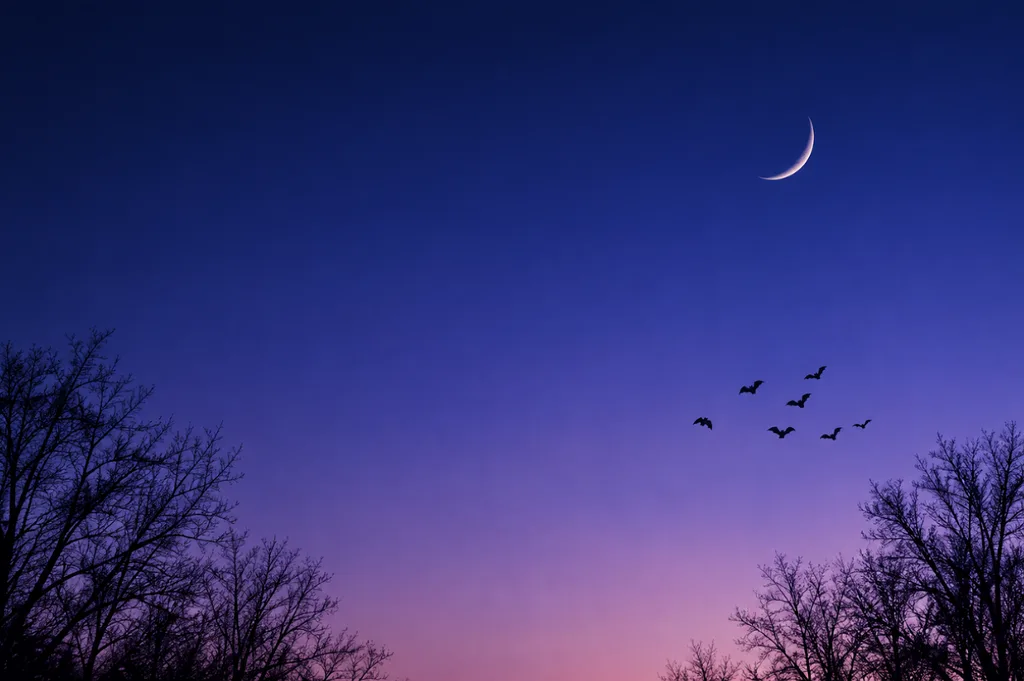 moonlit minimalist spooky background