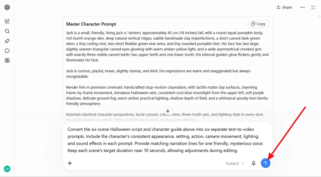 chatgpt drafts halloween scenes