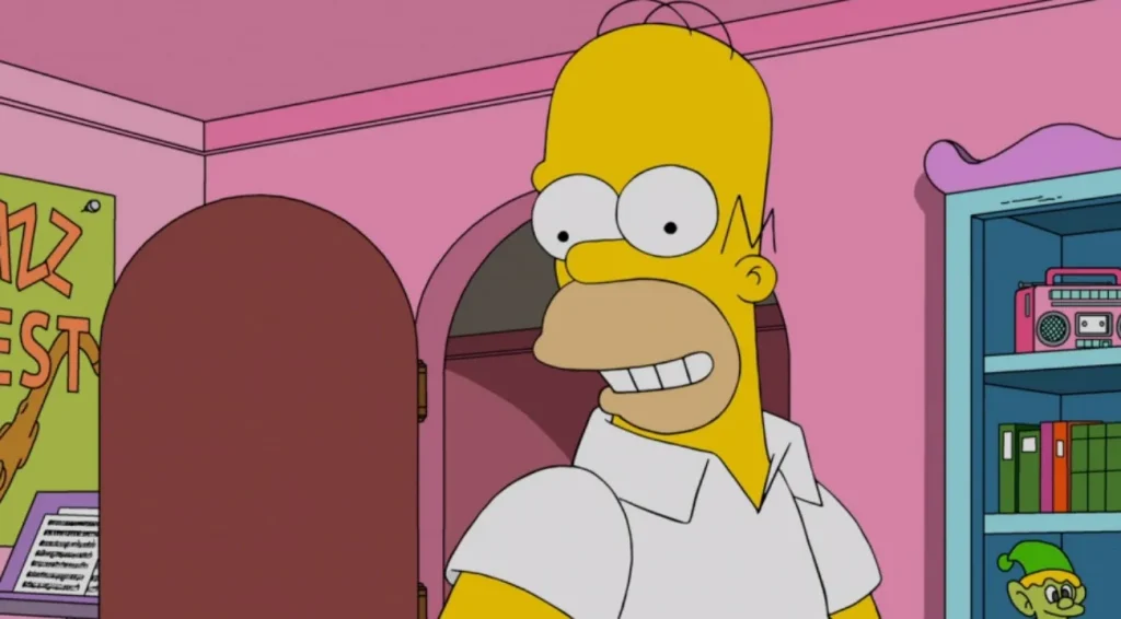 家の中でにやりと笑う Homer
