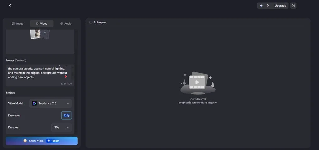 создать видео MagicLight из изображения