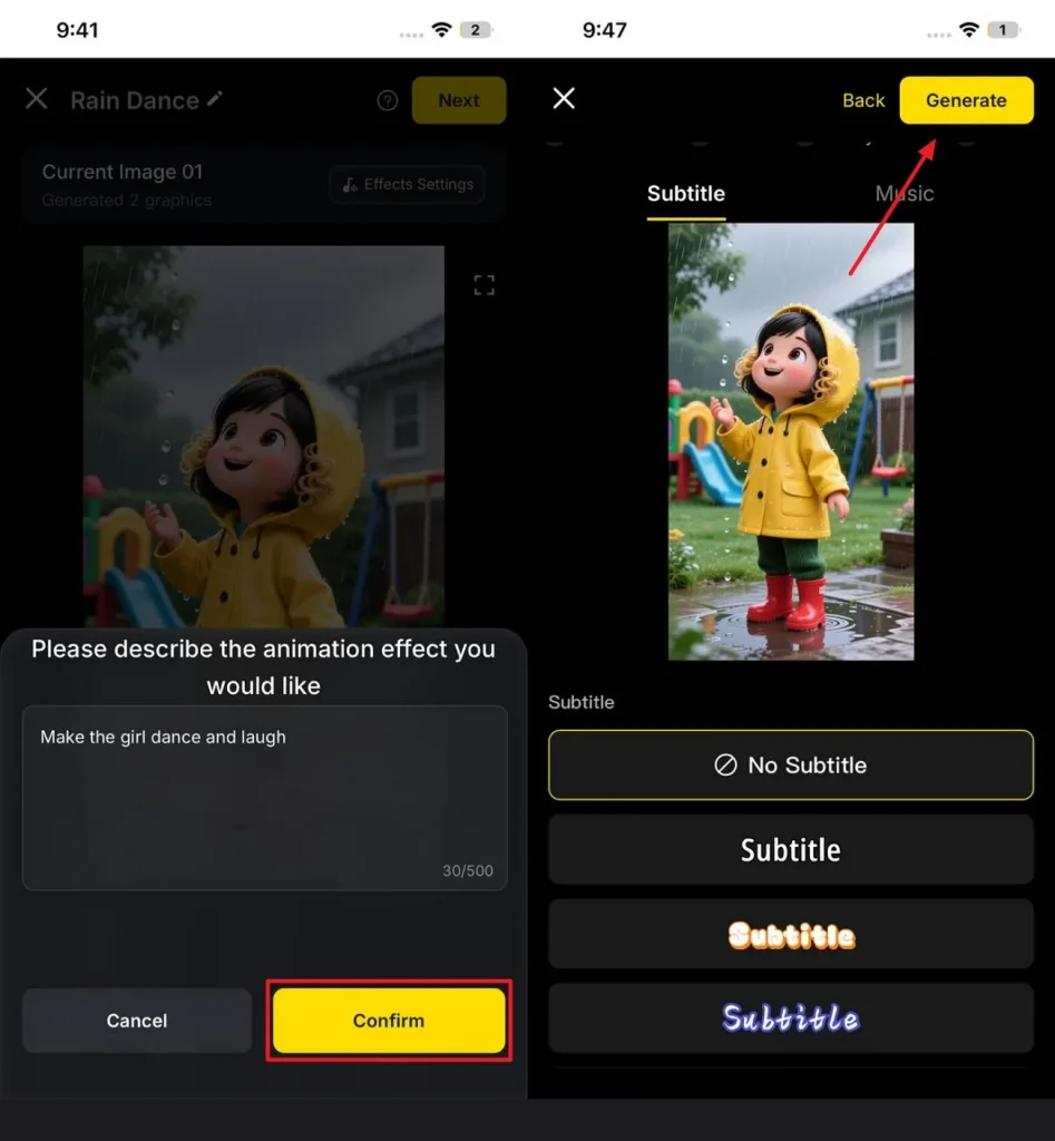 Image name: input-animation-prompt-and-generate

Image alt: generate after inputting prompt
