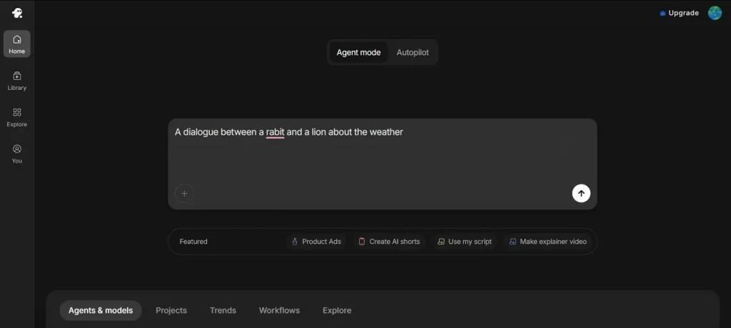 введите промпт видео в InVideo AI