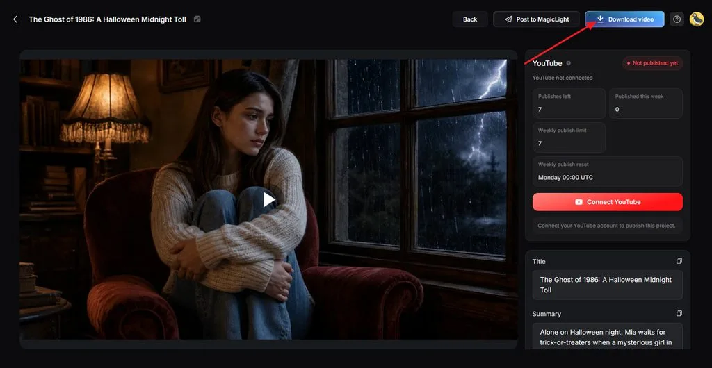 preview finished horror video for download
