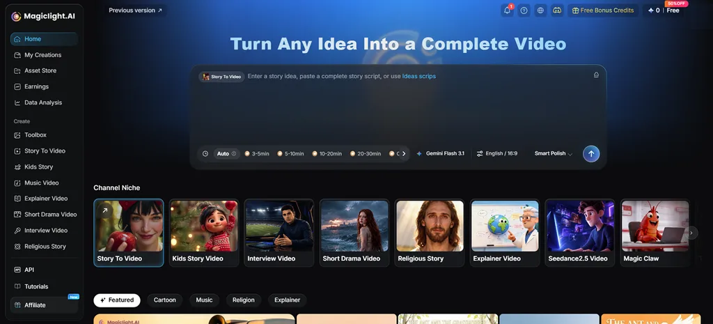 turn story ideas into narrated videos