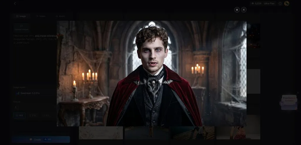 view generated vampire portrait result