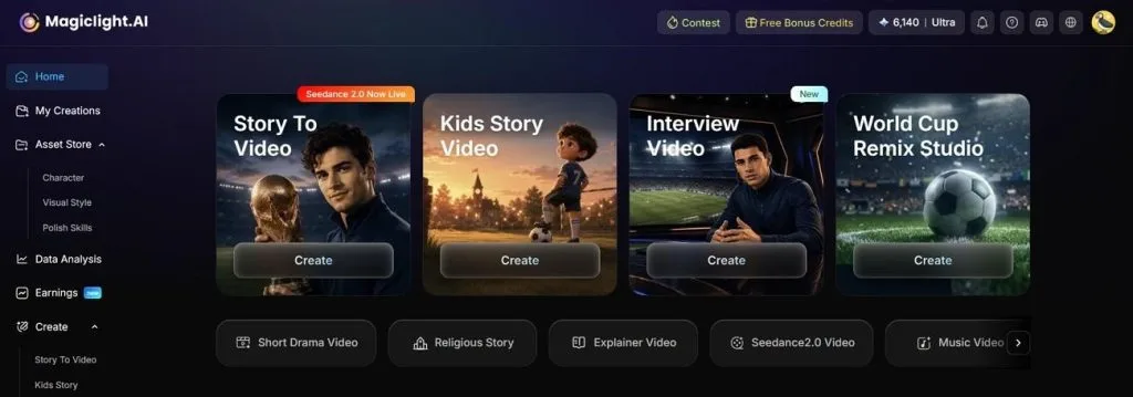 Интерфейс MagicLight для ИИ-видео