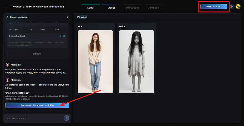check recurring characters before storyboarding