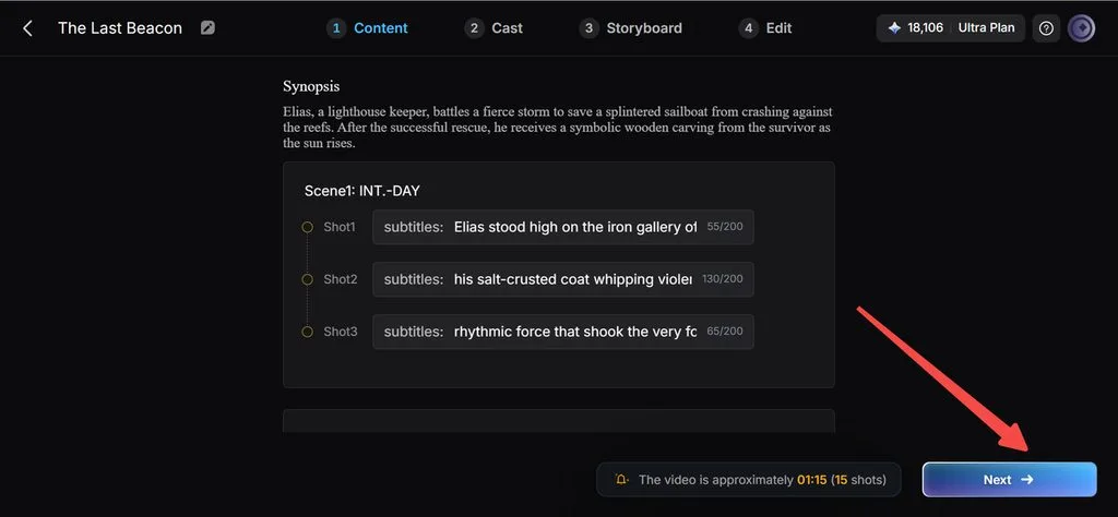 Настройка Synopsis и сцен истории