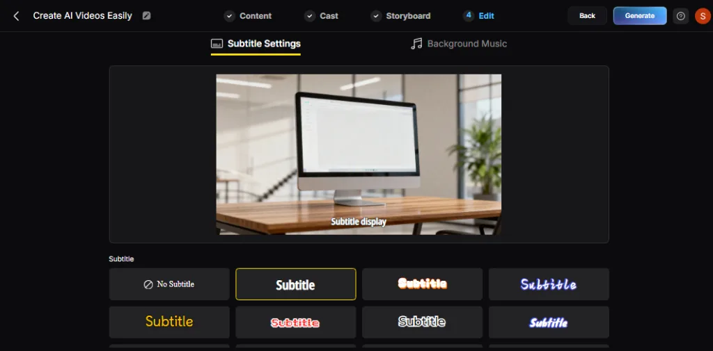 Варианты субтитров MagicLight AI