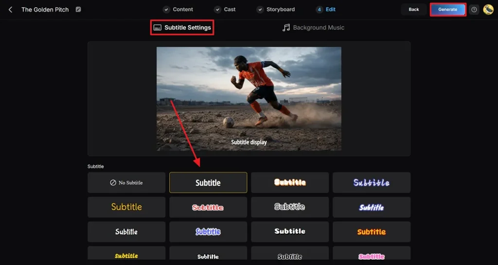 Untertitel und Style zum Video hinzufügen