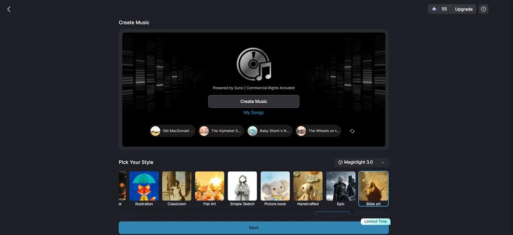 choose music style for video