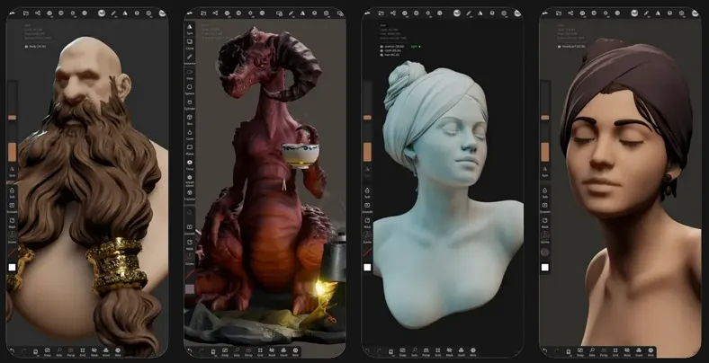 Интерфейс приложения Nomad Sculpt