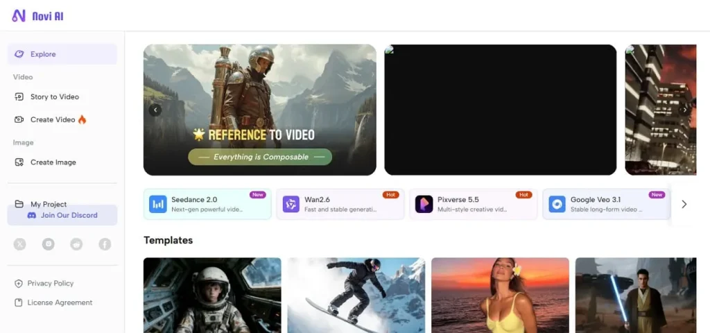ИИ-генератор видео Novi AI без лимита