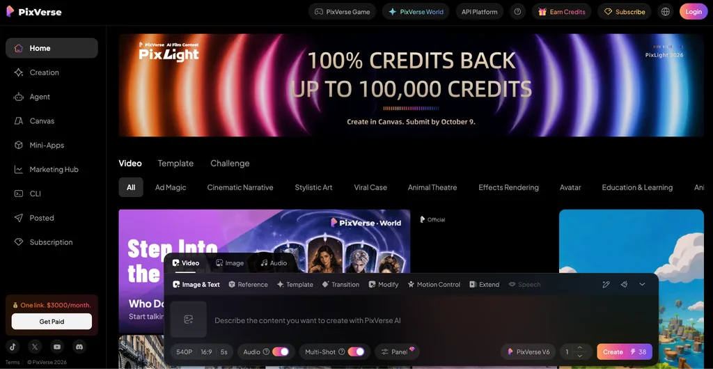 صناعة فيديوهات إبداعية باستخدام PixVerse AI