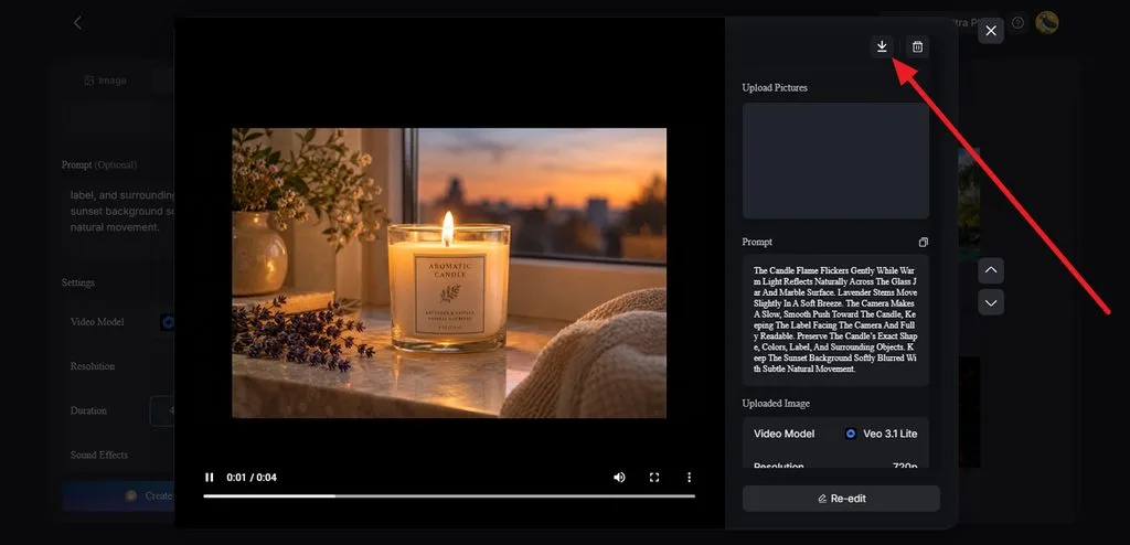 review generated clip before download