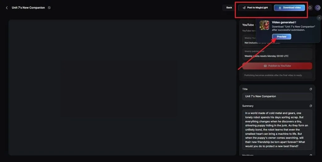 prepare titles hashtags and exports