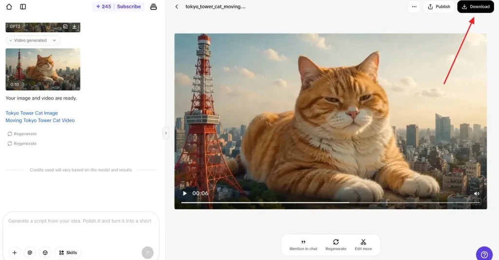 Посмотреть и скачать видео Pippit AI