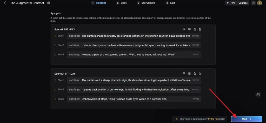 интерфейс автоматического планирования сцен