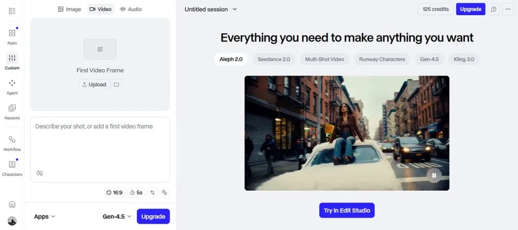 runway ai video generation tool