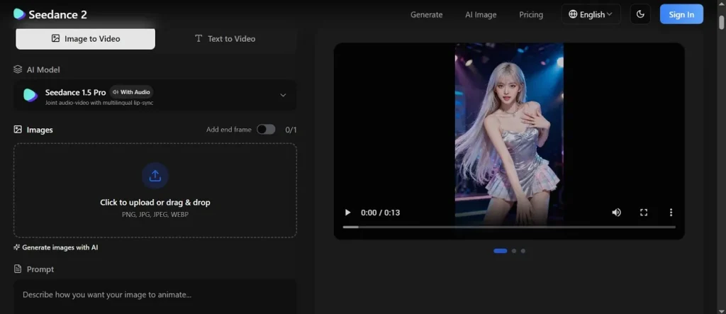 generate video using seedance ai model