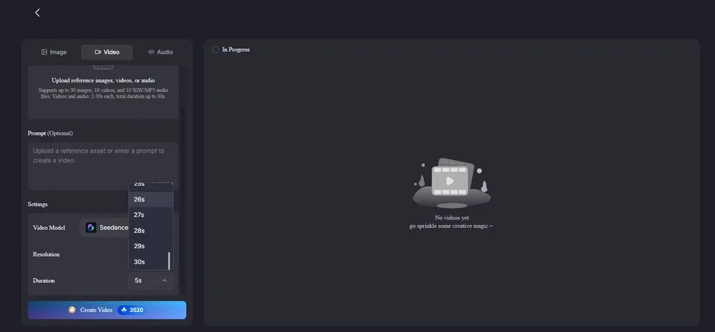 adjust reference audio duration settings