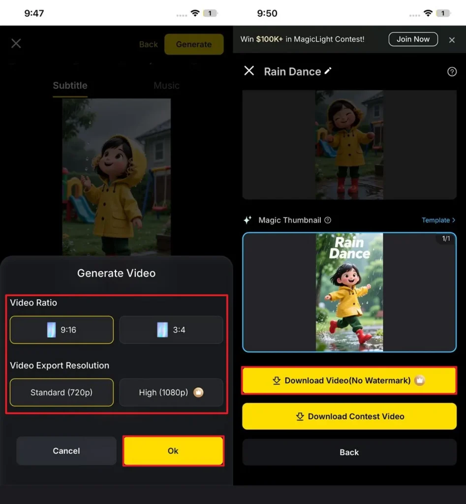 Image name: select-resolution-and-generate

Image alt: save results after animation